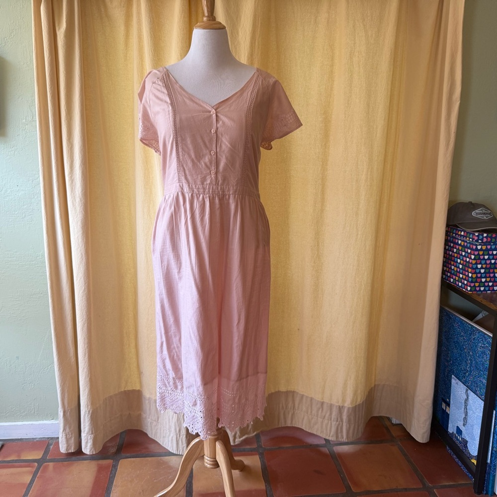 Old Navy Pink Flutter Sleeve Midi Sundress